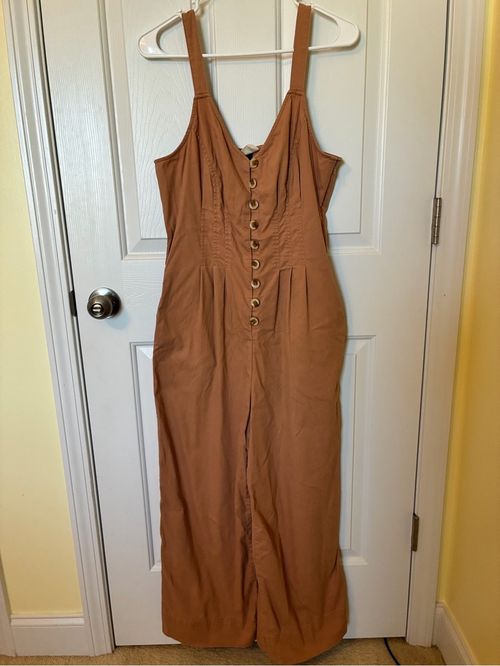 Universal Thread Rust Brown Button-Front Jumpsuit